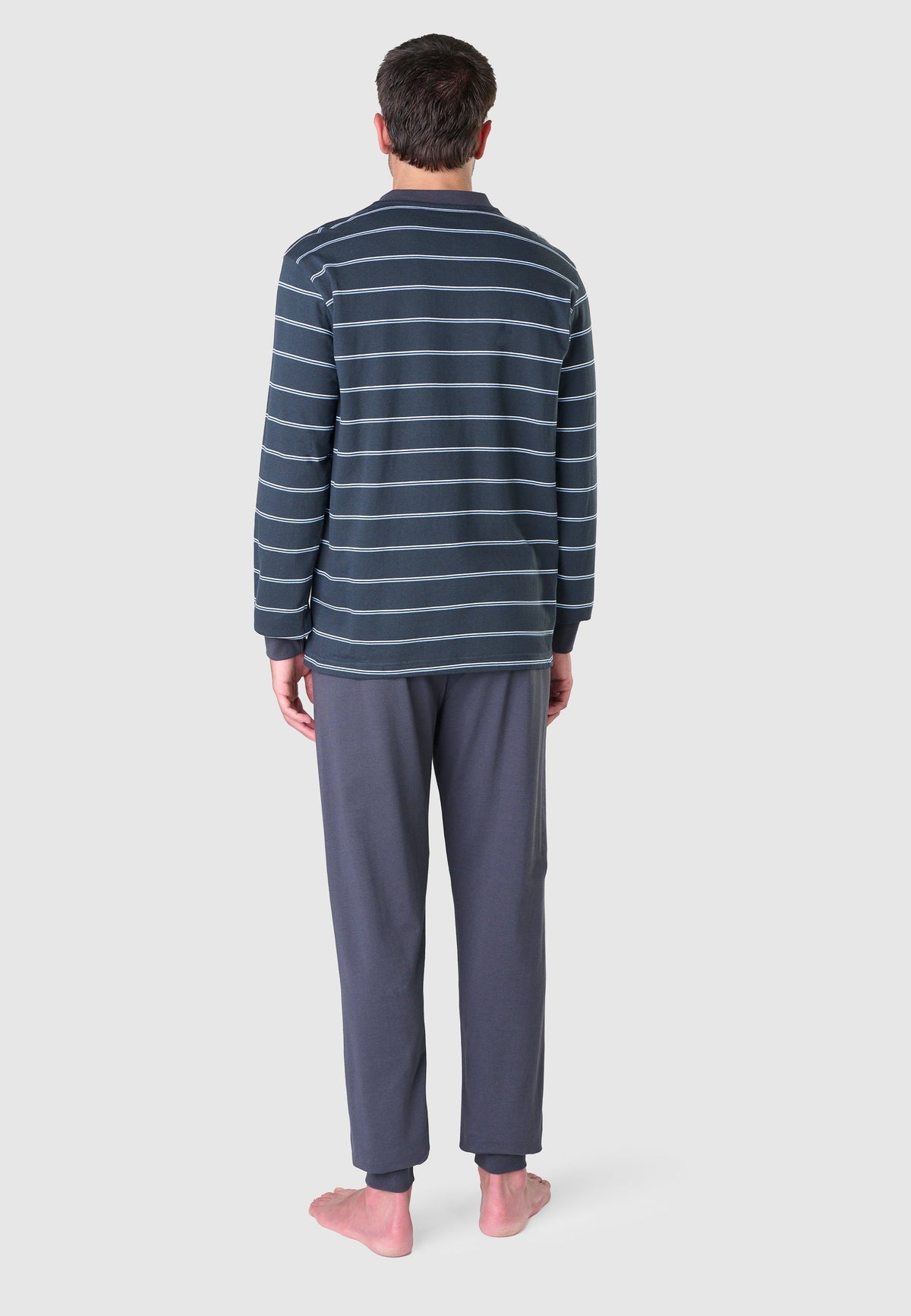 Pijama Hombre Invierno Premium Tapeta Algodón Punto - Gris 55025_22