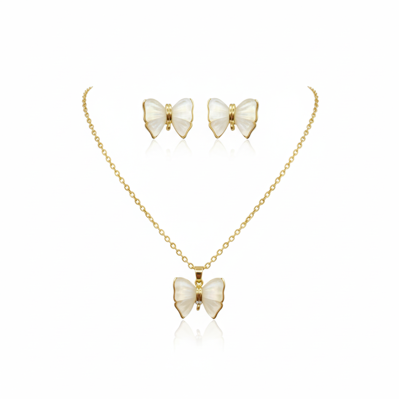 Conjunto de Collar y Pendientes White Whisper