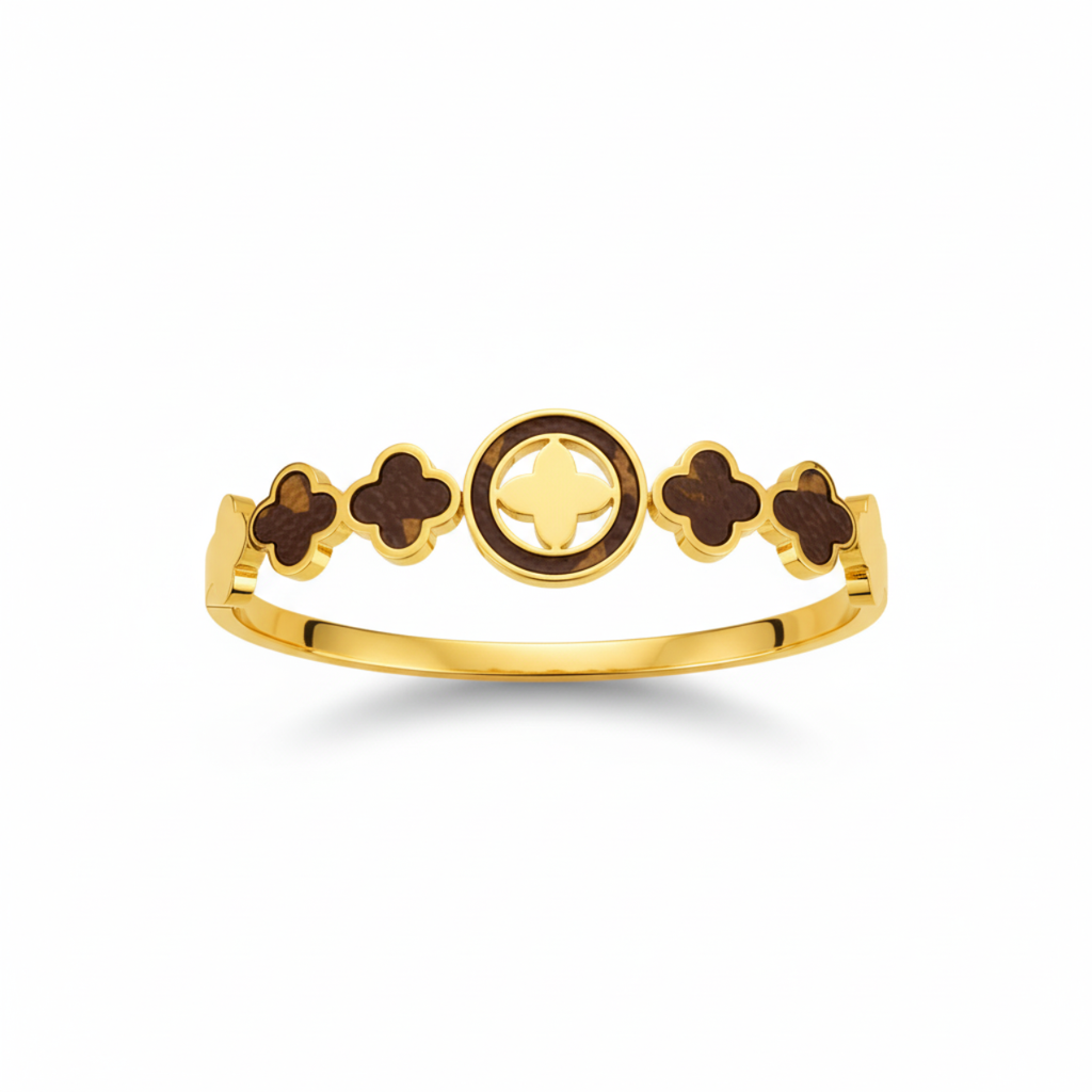Brazalete 100% Acero Bañado en Oro de 18K - Diseño Elegante