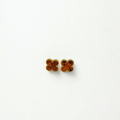 Pendientes de Trébol Naranja Mármol 100% Acero Bañado en Oro 18K